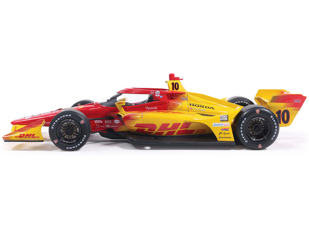 Dallara IndyCar #10 Alex Palou "DHL" Chip Ganassi Racing (Road Course Configuration) Champion "NTT IndyCar Series" (2025) 1/18 Diecast Model Car by IXO Models-0