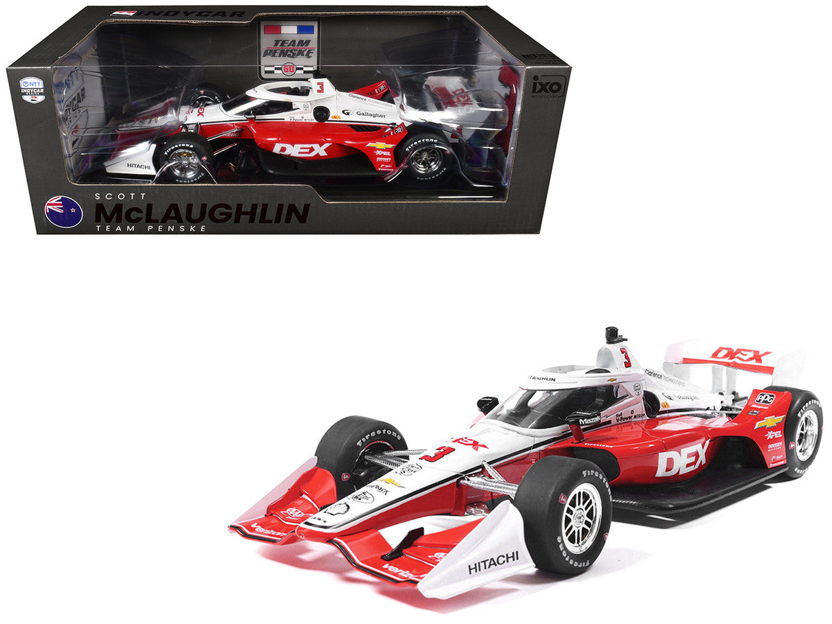 Dallara IndyCar #3 Scott McLaughlin "DEX" Team Penske (Road Course Configuration) "NTT IndyCar Series" (2026) 1/18 Diecast Model Car by IXO Models IXO