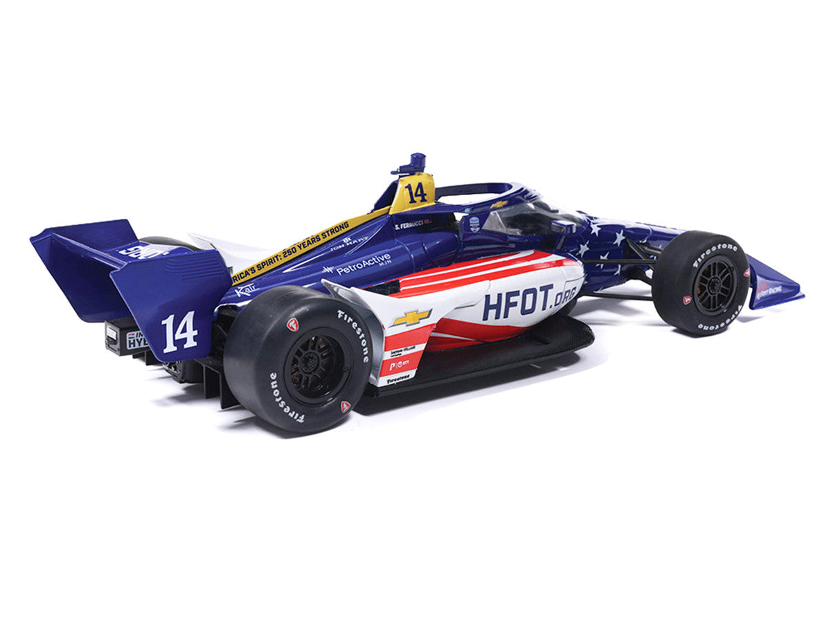 Dallara IndyCar #14 Santino Ferrucci "HFOT.Org" AJ Foyt Racing (Road Course Configuration) "NTT IndyCar Series" (2026) 1/18 Diecast Model Car by IXO Models-3