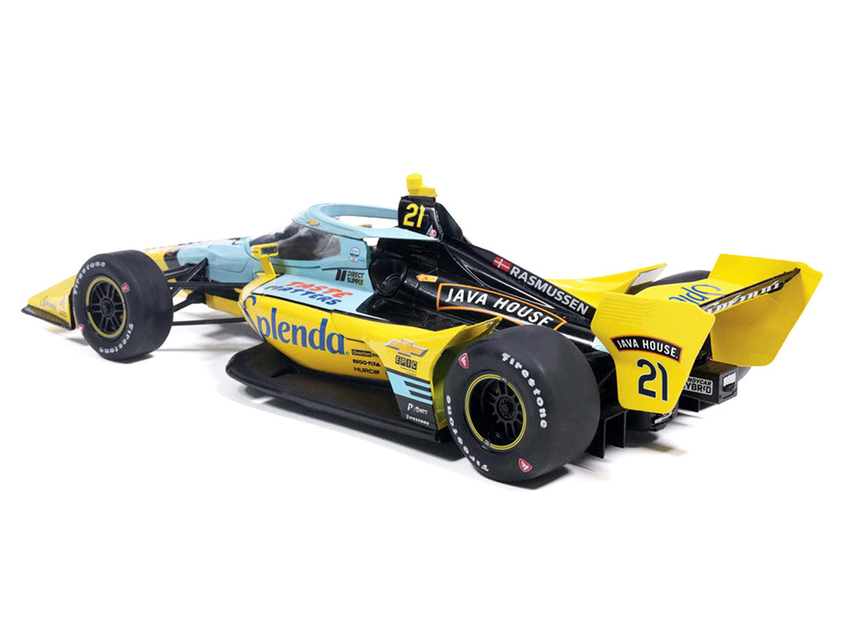 Dallara IndyCar #21 Christian Rasmussen "Splenda" Ed Carpenter Racing (Road Course Configuration) "NTT IndyCar Series" (2026) 1/18 Diecast Model Car by IXO Models-1