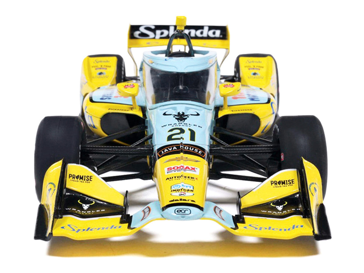 Dallara IndyCar #21 Christian Rasmussen "Splenda" Ed Carpenter Racing (Road Course Configuration) "NTT IndyCar Series" (2026) 1/18 Diecast Model Car by IXO Models-3