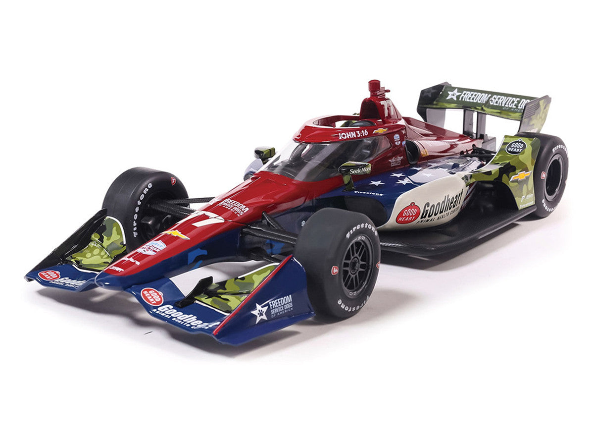 Dallara IndyCar #77 Sting Ray Robb "Goodheart Animal Health Center" Juncos Hollinger Racing (Road Course Configuration) "NTT IndyCar Series" (2026) 1/18 Diecast Model Car by IXO Models IXO