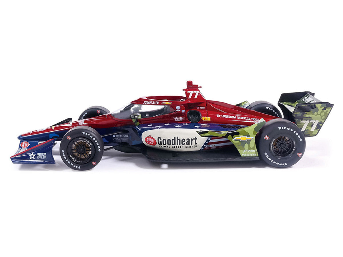 Dallara IndyCar #77 Sting Ray Robb "Goodheart Animal Health Center" Juncos Hollinger Racing (Road Course Configuration) "NTT IndyCar Series" (2026) 1/18 Diecast Model Car by IXO Models IXO