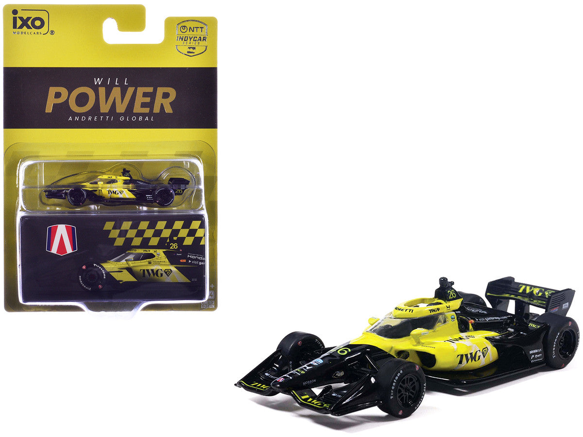Dallara IndyCar #26 Will Power "TWG" Andretti Global (Road Course Configuration) "NTT IndyCar Series" (2026) 1/64 Diecast Model Car by IXO Models-4