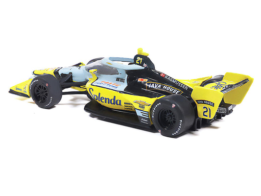 Dallara IndyCar #21 Christian Rasmussen "Splenda" Ed Carpenter Racing (Road Course Configuration) "NTT IndyCar Series" (2026) 1/64 Diecast Model by IXO Models-1