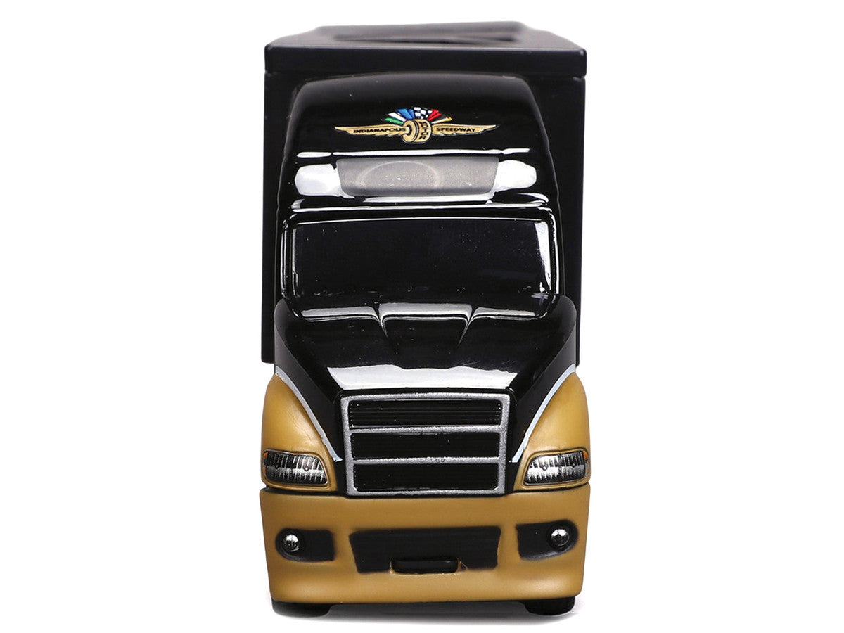 Indianapolis Motor Speedway Hauler Black and Gold 1/64 Diecast Model Car by IXO Models IXO