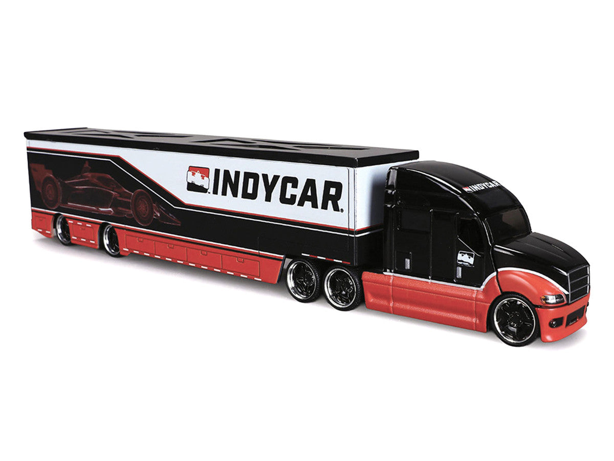 IndyCar Hauler Black and Red with Graphics 1/64 Diecast Model Car by IXO Models IXO