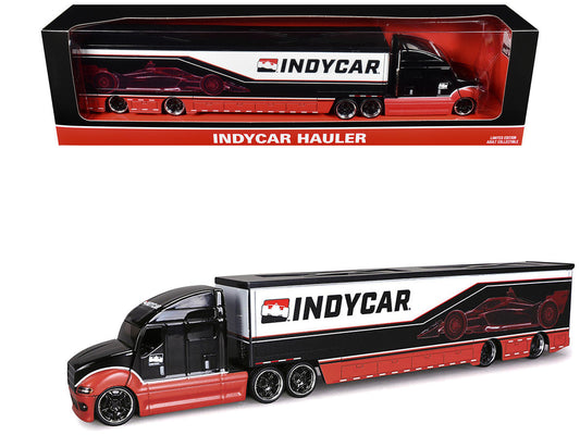 IndyCar Hauler Black and Red with Graphics 1/64 Diecast Model Car by IXO Models IXO