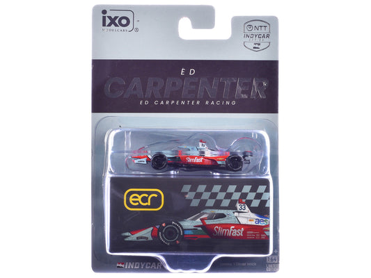 Dallara IndyCar #33 Ed Carpenter "Slim Fast" Ed Carpenter Racing (Road Course Configuration) "NTT IndyCar Series" (2026) 1/64 Diecast Model Car by IXO Models-1