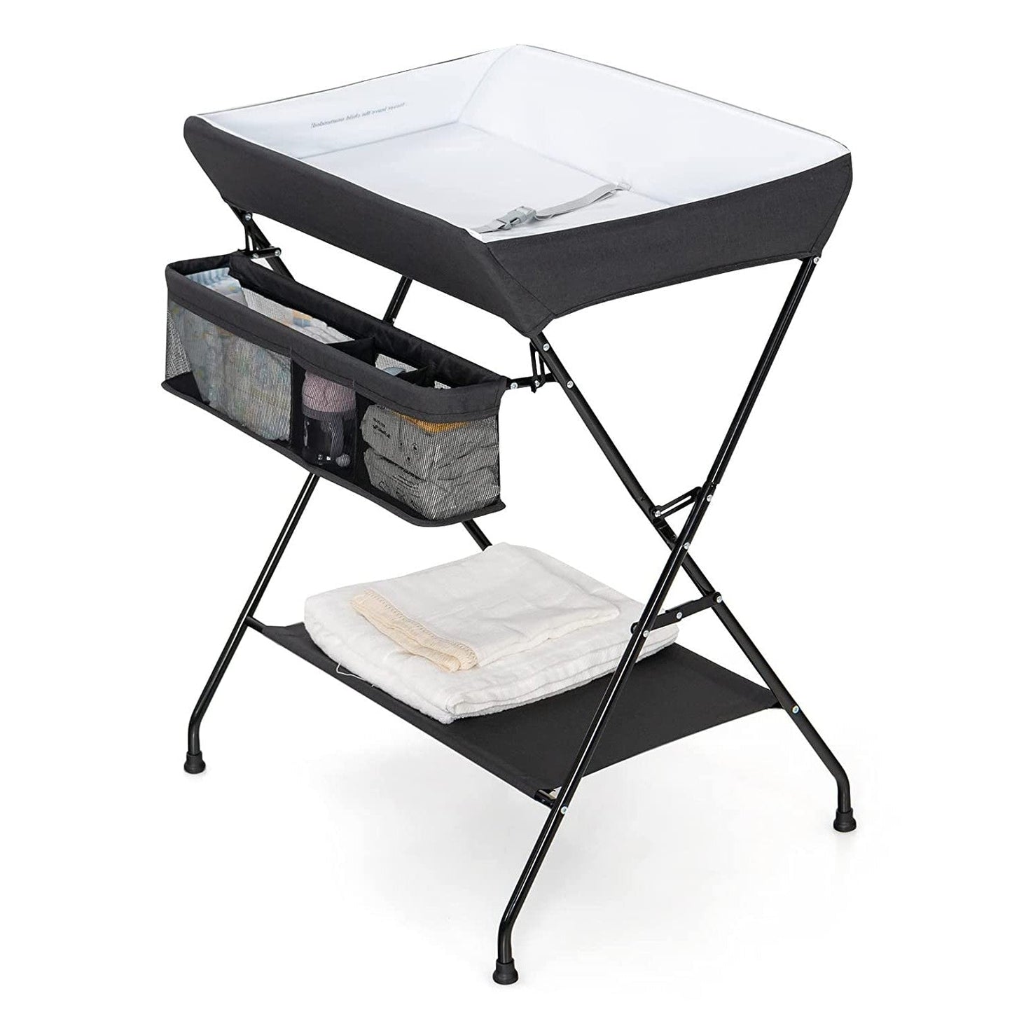 Black Folding  Wide Nursery Diaper Baby  Changing Table FastFurnishings