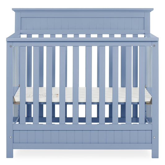 Pine Wood 4-in-1 Modern Convertible Crib Toddler Bed Daybed Baby Blue Finish