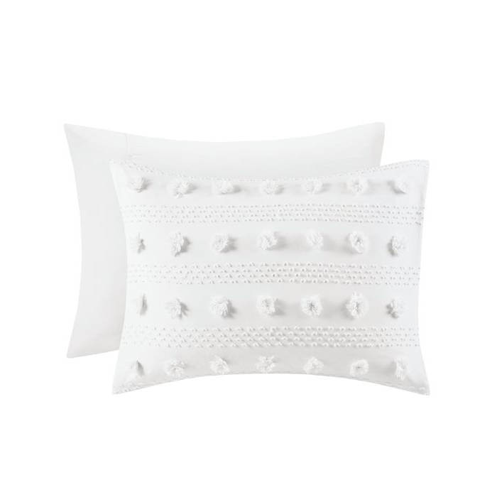 Full/Queen 3-Piece Ivory Pompom Microfiber Comforter Set-4
