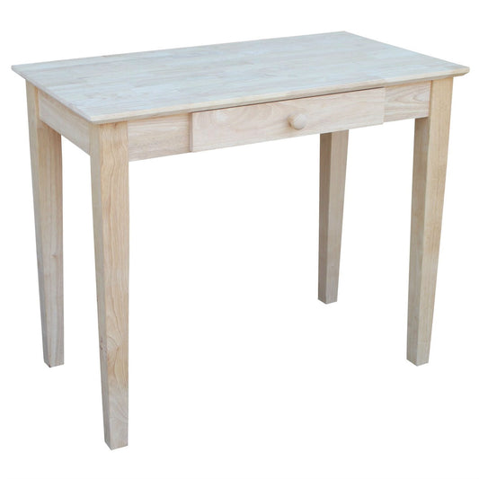 Solid Unfinished Wood Laptop Desk Writing Table with Drawer-0