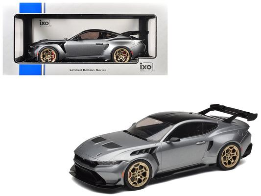 2025 Ford Mustang GTD Gray Metallic with Black Top "Limited Edition" Series 1/18 Diecast Model Car by IXO Models