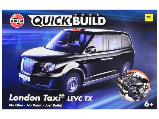 Skill 1 Model Kit London Taxi LEVC TX Black Snap Together Painted Plastic Model Car Kit by Airfix Quickbuild Airfix Quickbuild