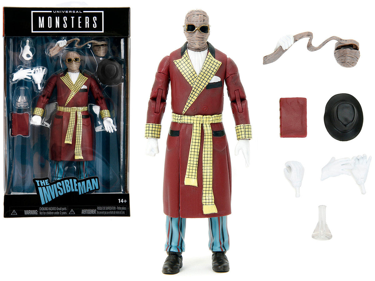 The Invisible Man 6" Moveable Figure with Accessories and Alternate Head and Hands "Universal Monsters" Series by Jada Jada