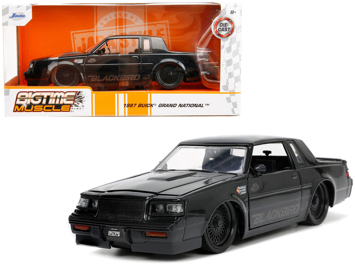 1987 Buick Grand National Black Metallic "Blackbird" "Bigtime Muscle" Series 1/24 Diecast Model Car by Jada Jada