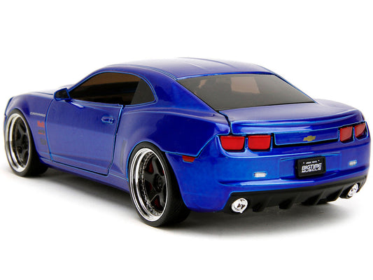 2010 Chevrolet Camaro Candy Blue with Black Hood "Bigtime Muscle" Series 1/24 Diecast Model Car by Jada Jada
