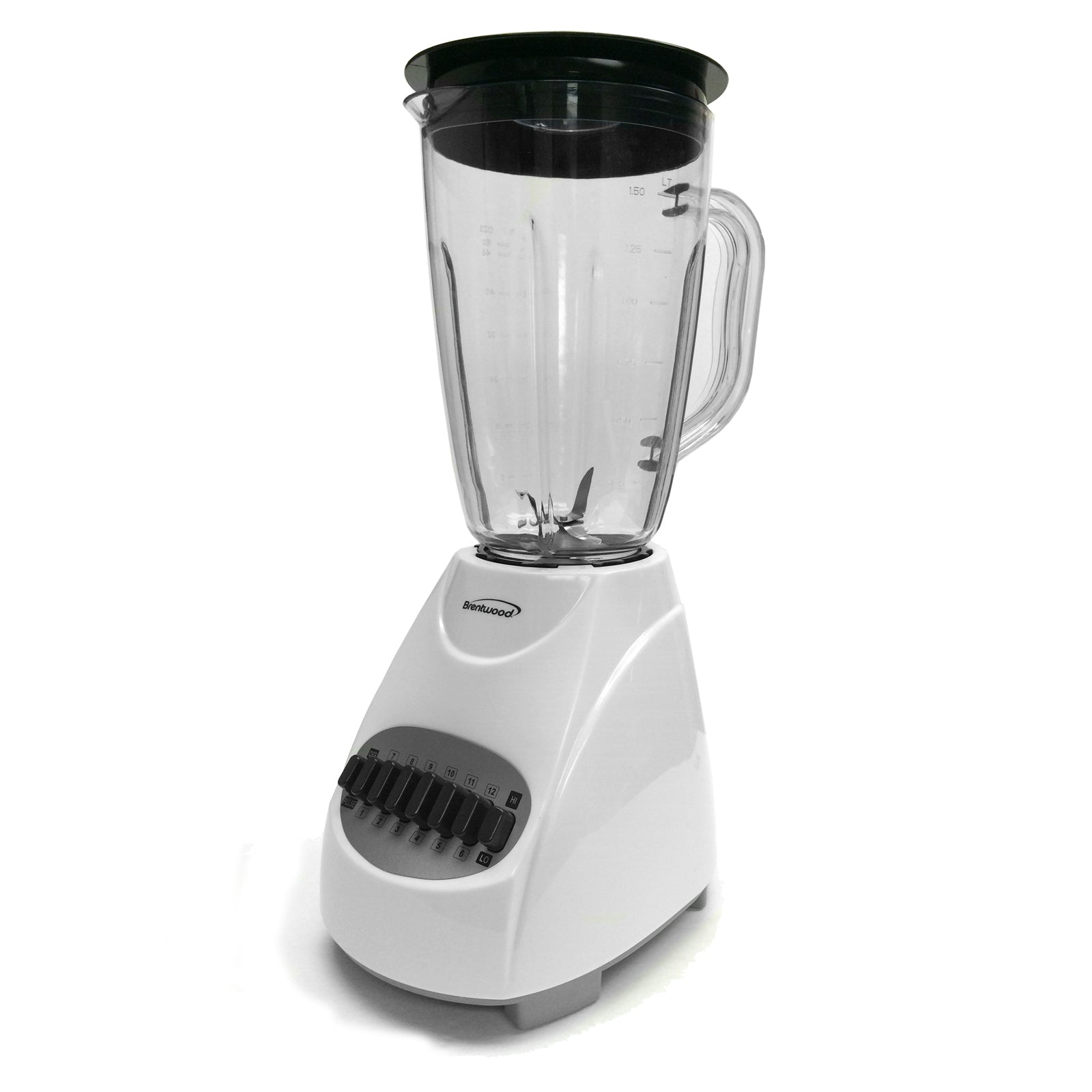 Brentwood 12 Speed Blender with Plastic Jar in White W2B