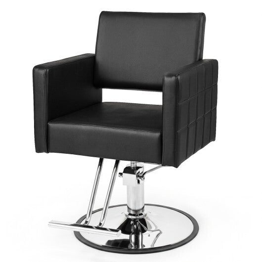 Barber Salon Chair Beauty Styling Chair with Hydraulic Pump and Adjustable Height 360?Swivel Spa Chair-Black W2B