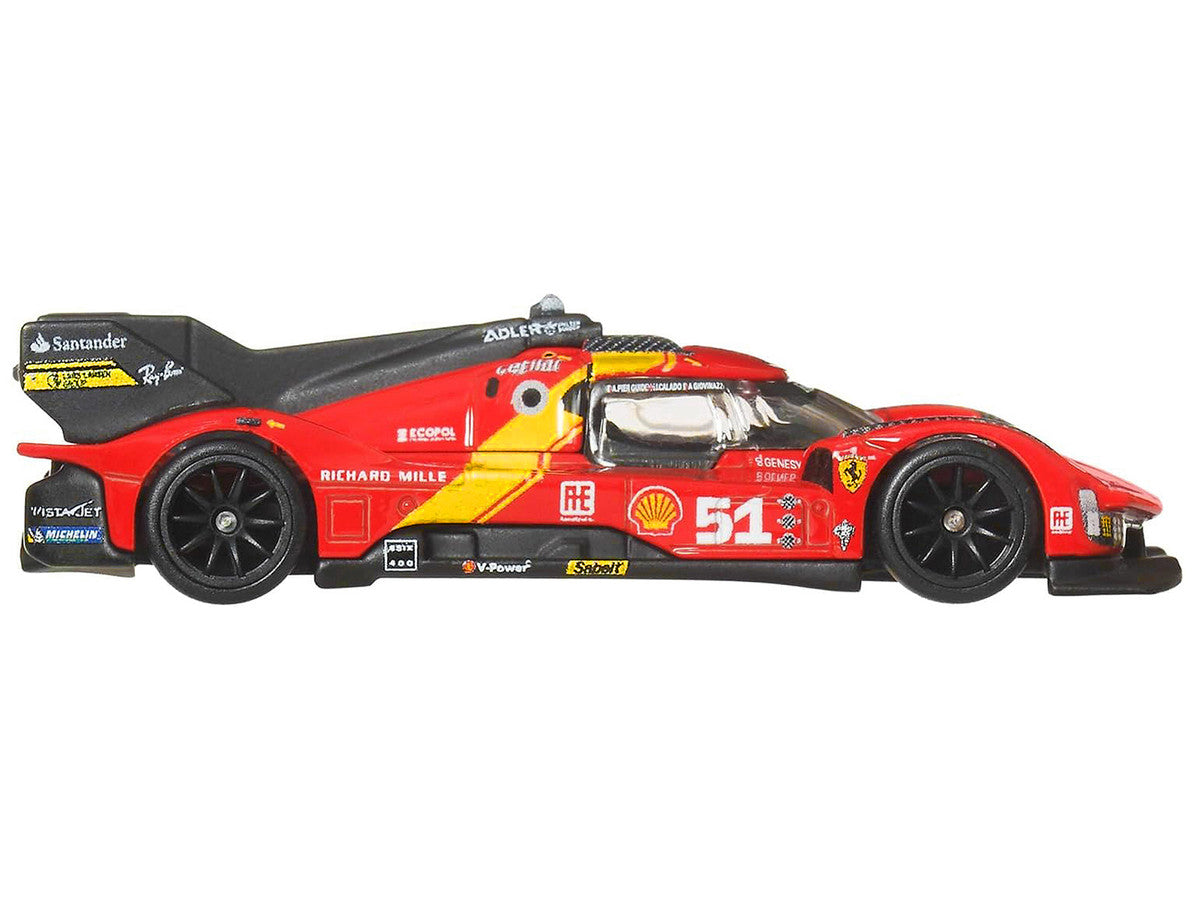 Ferrari 499P #51 Red with Yellow Stripes "Circuit Legends" Series Diecast Model Car by Hot Wheels-0