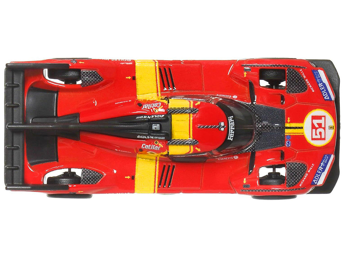 Ferrari 499P #51 Red with Yellow Stripes "Circuit Legends" Series Diecast Model Car by Hot Wheels-1