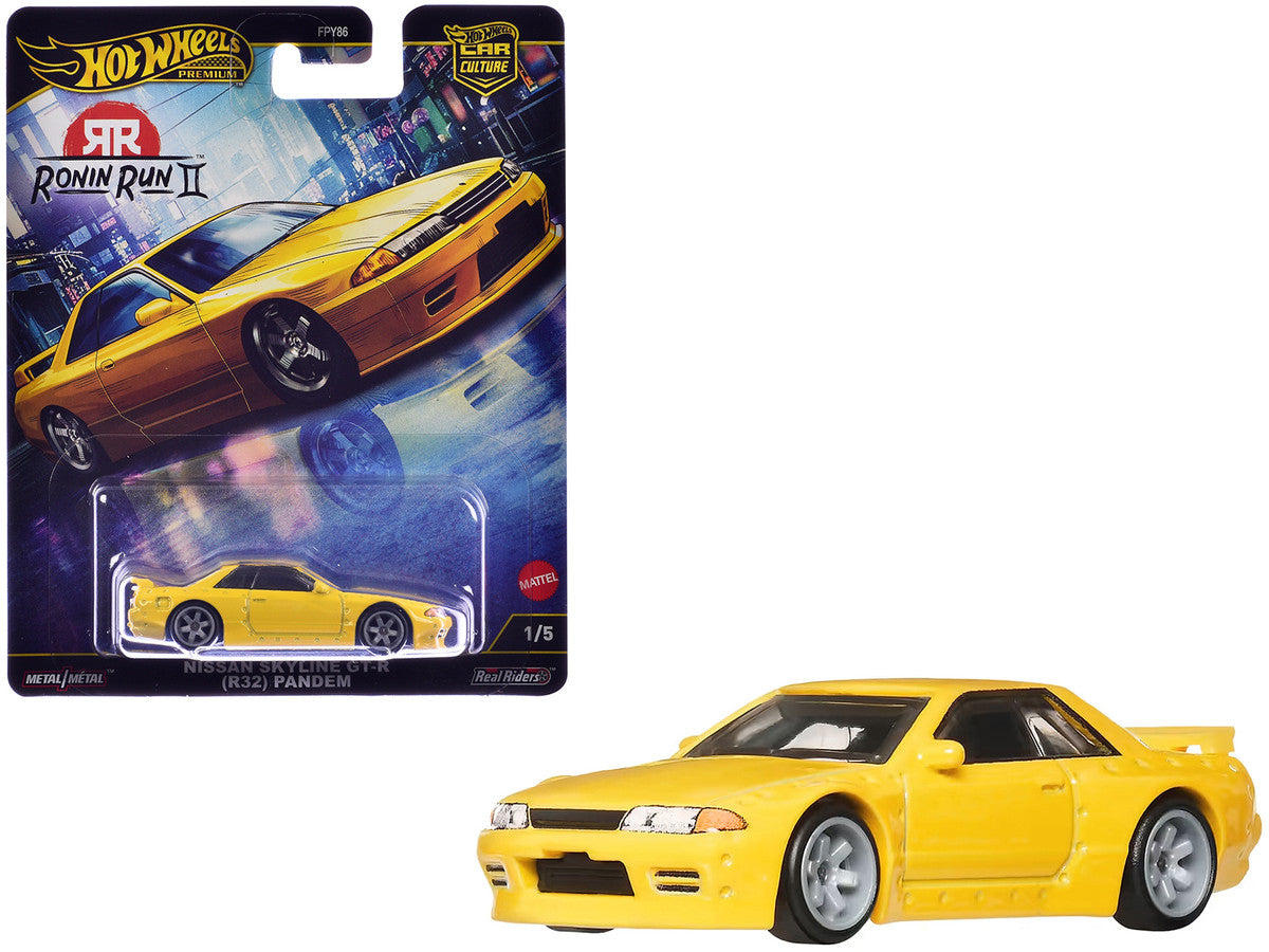 Nissan Skyline GT-R (R32) Pandem RHD (Right Hand Drive) Yellow "Ronin Run II" Series Diecast Model Car by Hot Wheels Hotwheels