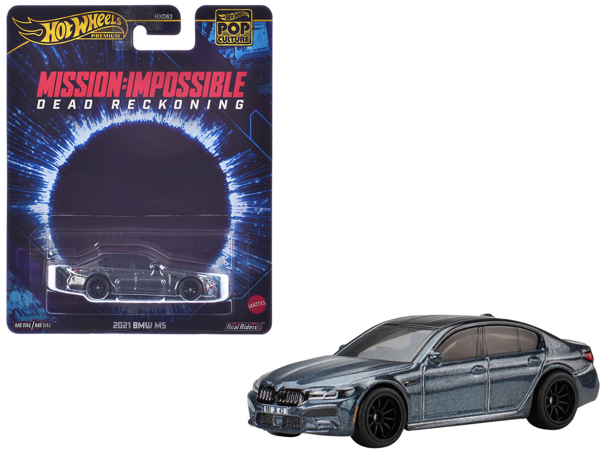 2021 BMW M5 Gray Metallic with Black Top "Mission: Impossible – Dead Reckoning" (2023) Movie "Pop Culture" Series Diecast Model Car by Hot Wheels Hotwheels