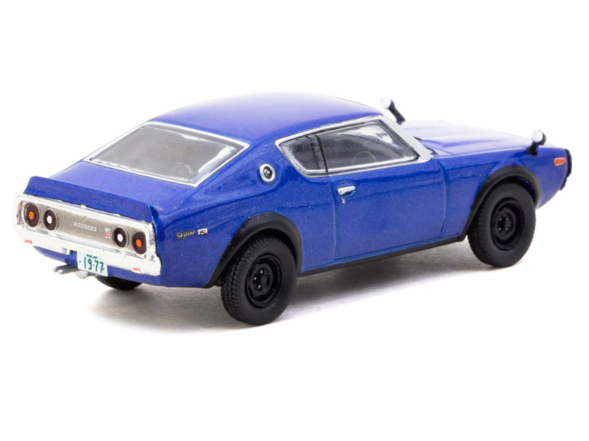 Nissan Skyline 2000GT-R KPGC110 RHD (Right Hand Drive) Blue Metallic "J Collection" Series 1/64 Diecast Model by Tarmac Works Tarmac Works