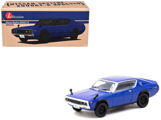 Nissan Skyline 2000GT-R KPGC110 RHD (Right Hand Drive) Blue Metallic "J Collection" Series 1/64 Diecast Model by Tarmac Works Tarmac Works
