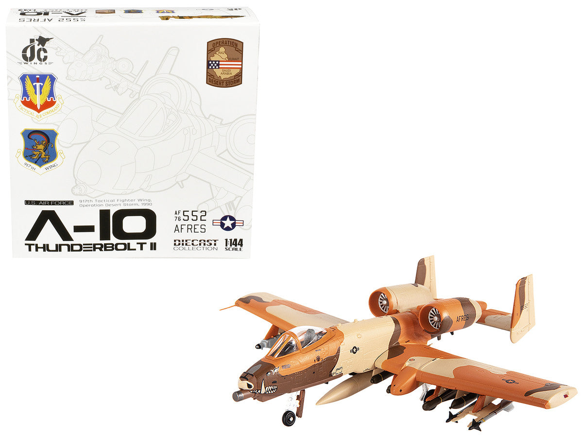 Fairchild Republic A-10C Thunderbolt II Attack Aircraft "917th Tactical Fighter Wing Operation Desert Storm" (1990) United States Air Force 1/144 Diecast Model by JC Wings-0