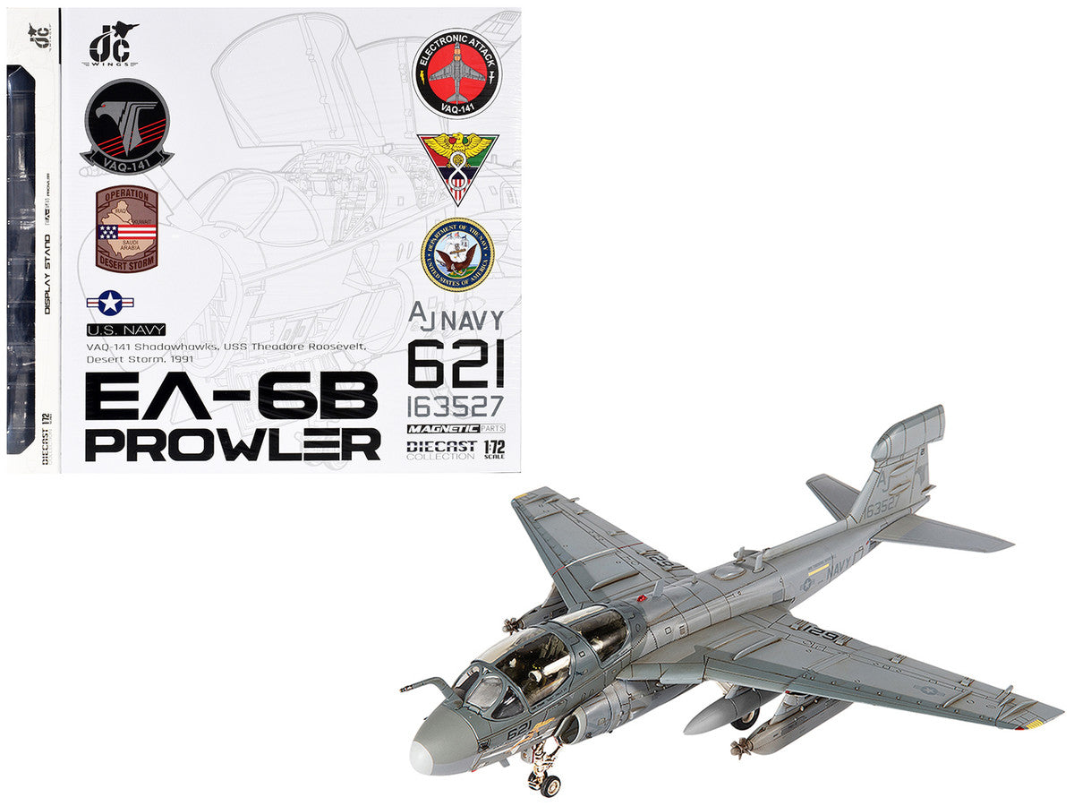 Grumman EA-6B Prowler Attack Aircraft "VAQ-141 Shadowhawks Desert Storm" (1991) United States Navy 1/72 Diecast Model by JC Wings JC Wings