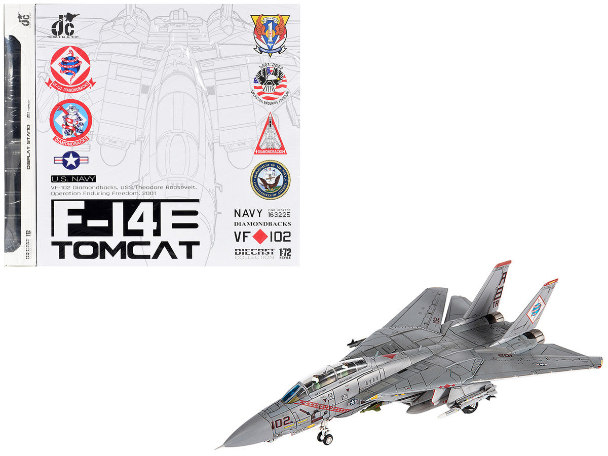 Grumman F-14B Tomcat Fighter Aircraft "VF-102 Diamondbacks Operation Enduring Freedom" (2001) United States Navy 1/72 Diecast Model by JC Wings-4