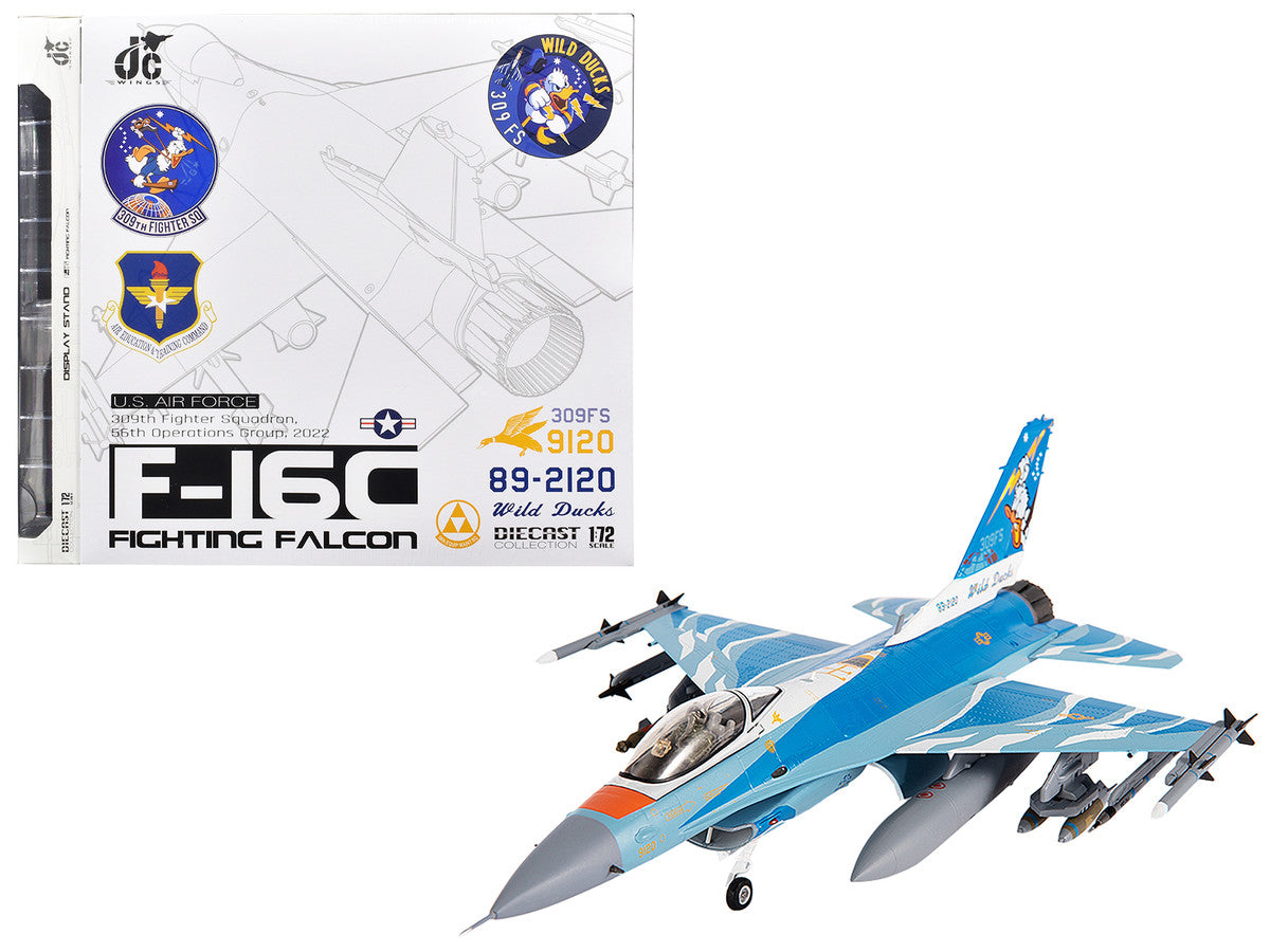 Lockheed F-16C Fighting Falcon Fighter Aircraft "309th Fighter Squadron 56th Operations Group Wild Ducks" (2022) United States Air Force 1/72 Diecast Model by JC Wings-0