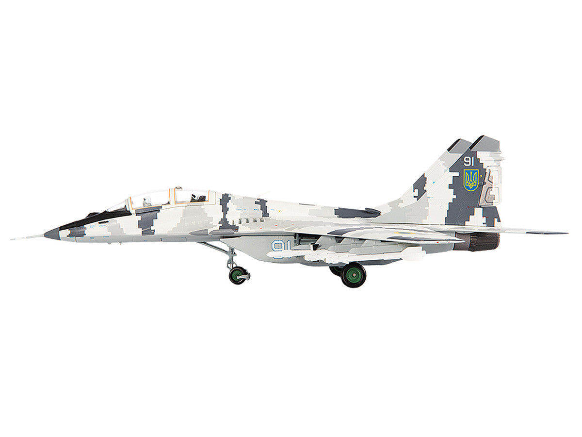 Mikoyan MiG-29UB Fulcrum-B Fighter Aircraft "Vasylkiv Air Base Ukraine" (2021) Ukrainian Air Force 1/72 Diecast Model by JC Wings-2