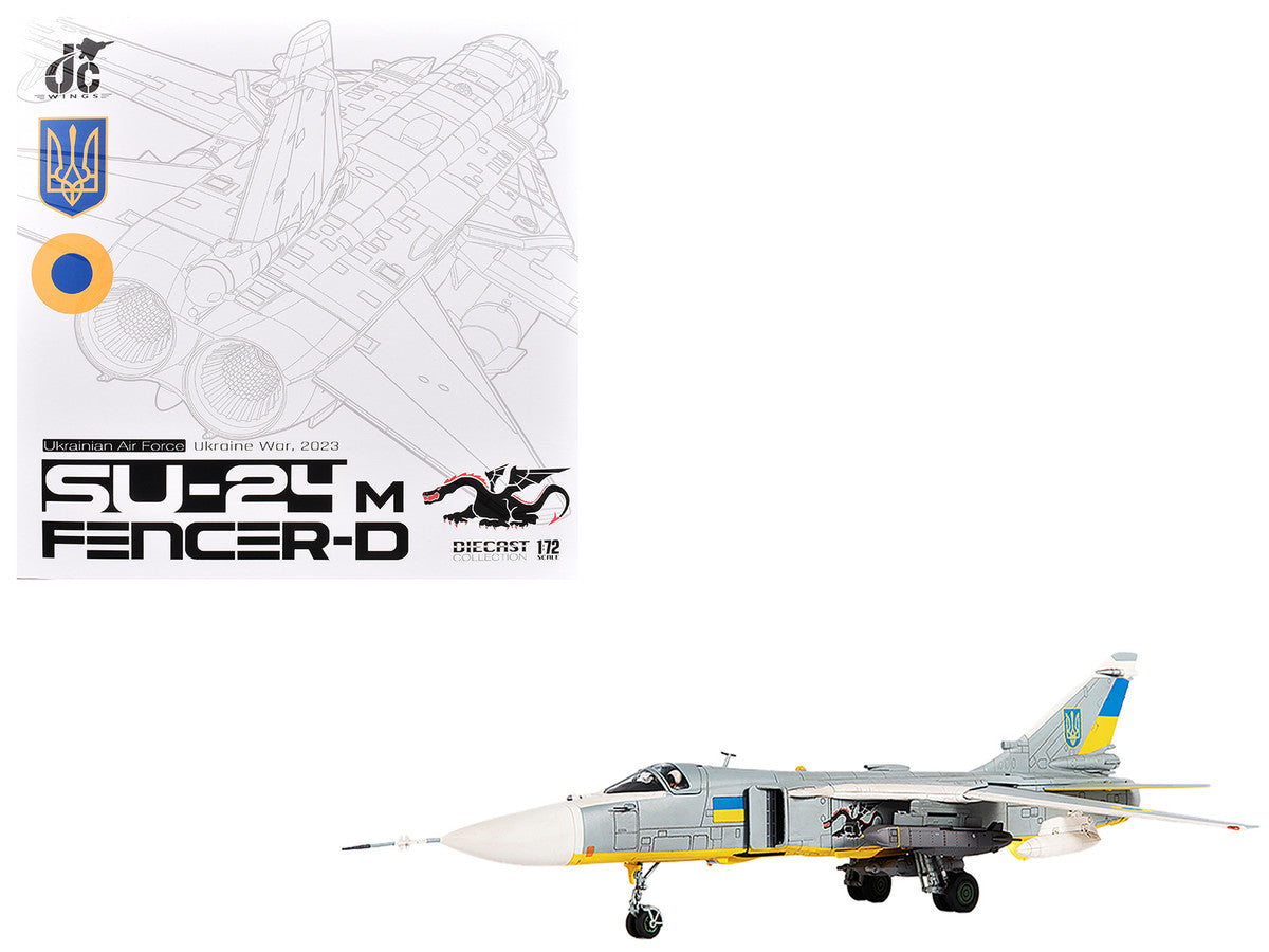 Sukhoi Su-24M Fencer-D Bomber Aircraft "Ukraine War" (2023) Ukrainian Air Force 1/72 Diecast Model by JC Wings JC Wings