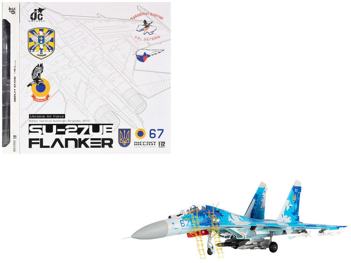 Sukhoi Su-27UB Flanker Aircraft "831st Tactical Aviation Brigade" (2017) Ukrainian Air Forces 1/72 Diecast Model by JC Wings-4