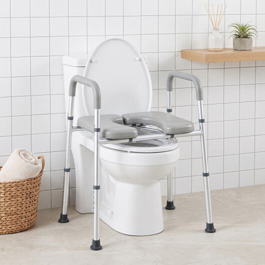 Heavy-duty 400 LBS Raised Toilet Seat with Non-slip Handles W2B