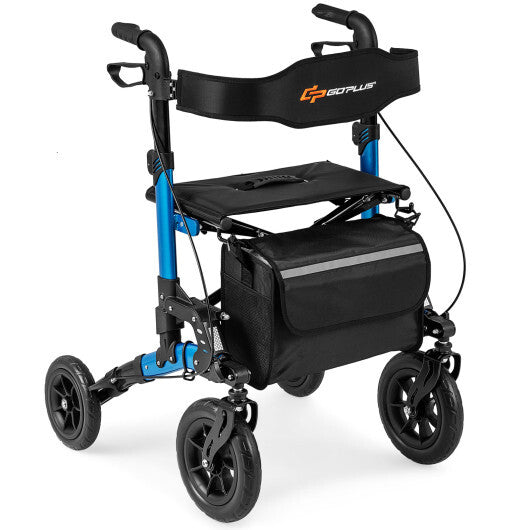 Rollator Walker for Seniors Folding Rolling Walker with Seat-Purple W2B