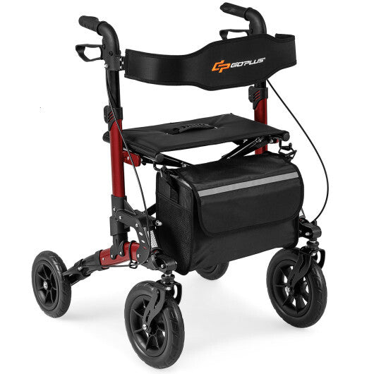 Rollator Walker for Seniors Folding Rolling Walker with Seat-Purple W2B
