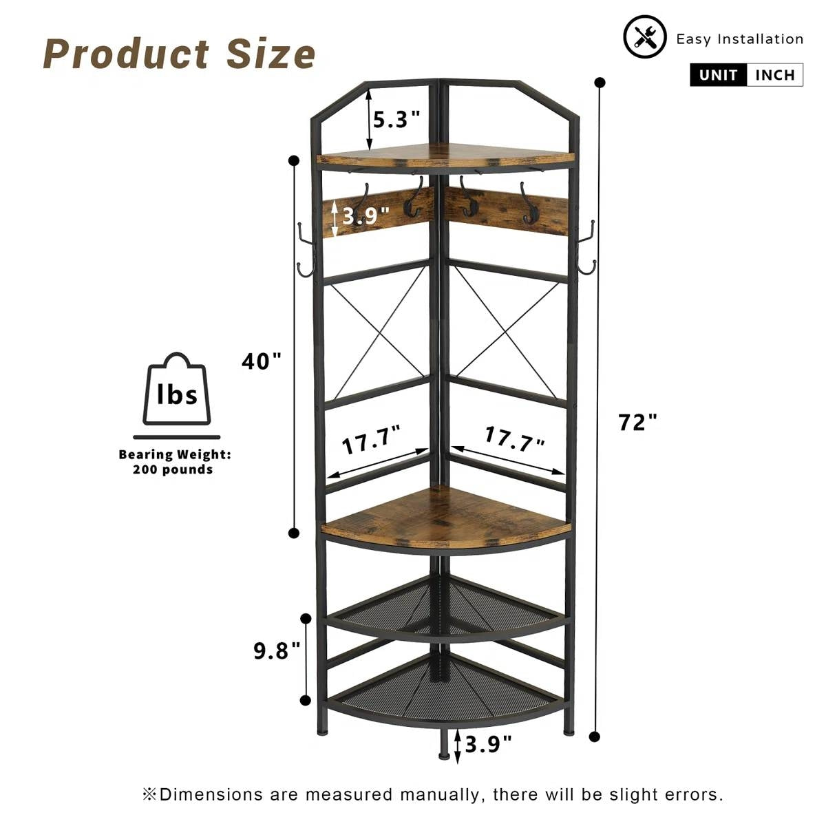 Industrial Metal/Wood Corner Hall Tree Shoe Storage Bench Coat Rack FastFurnishings