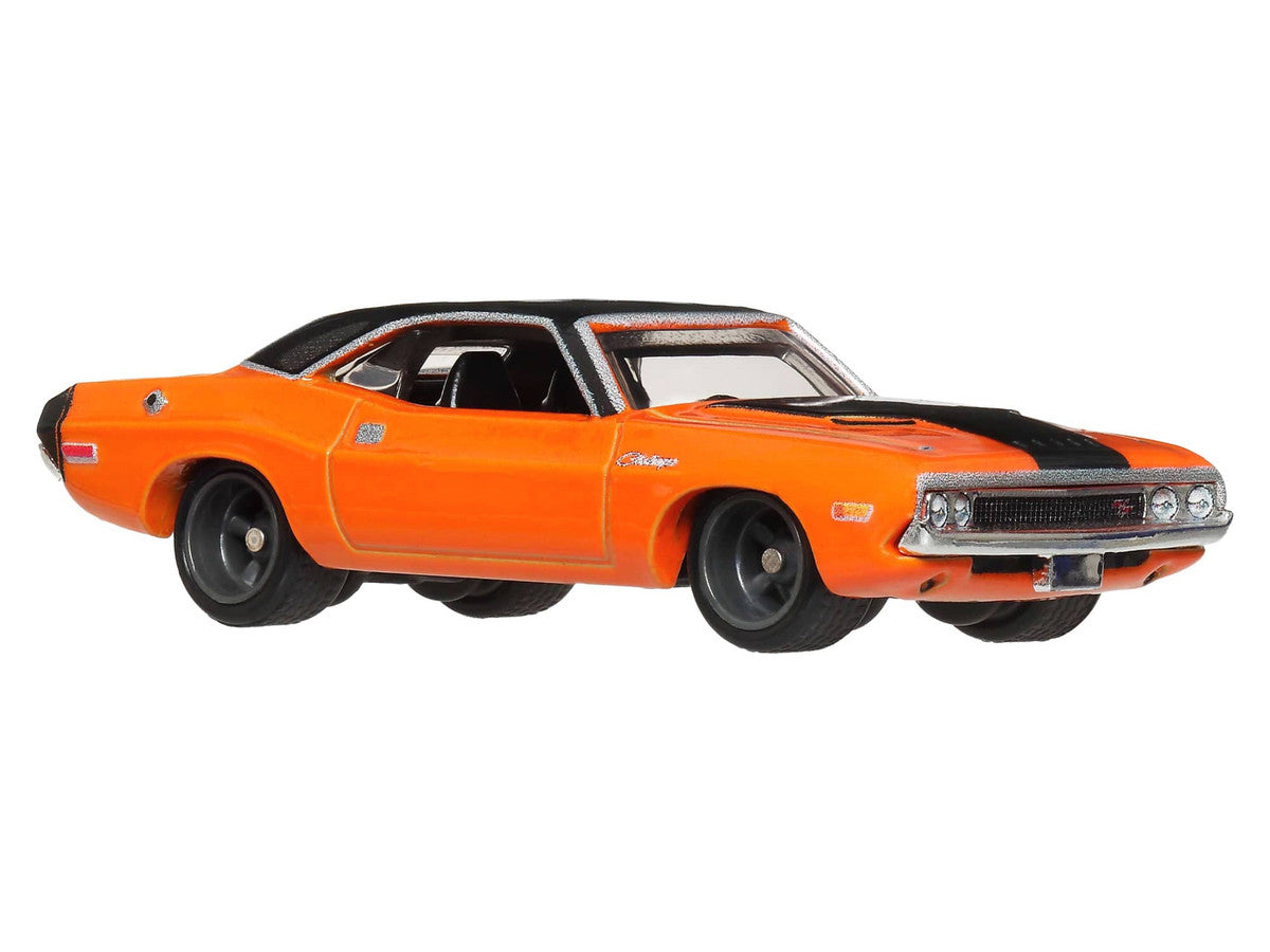 1970 Dodge Challenger R/T Orange with Black Hood and Top "2 Fast 2 Furious" (2003) Movie "Fast & Furious" Series Diecast Model Car by Hot Wheels Hotwheels