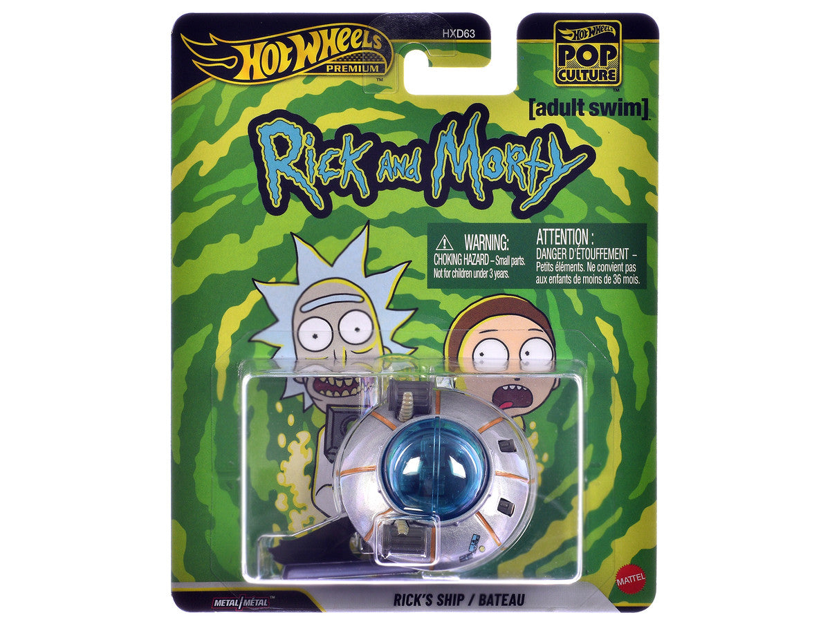 Rick's Ship Silver "Rick and Morty" (2013-Current) TV Series "Pop Culture" Series Diecast Model Car by Hot Wheels Hotwheels