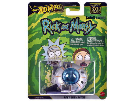 Rick's Ship Silver "Rick and Morty" (2013-Current) TV Series "Pop Culture" Series Diecast Model Car by Hot Wheels Hotwheels