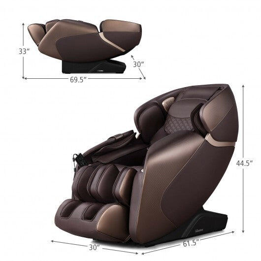 Therapy 03 - Full Body Zero Gravity Massage Chair Recliner with SL Track-Brown