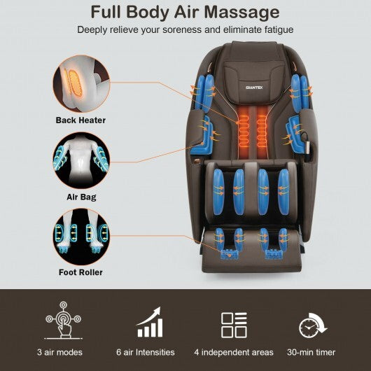 Soothe 10-Full Body Zero Gravity Massage Chair with SL Track Heat Installation-free-Black