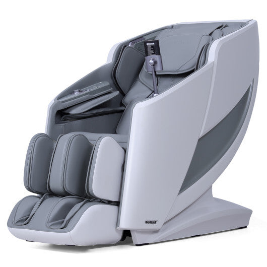 Full Body Zero Gravity Massage Recliner with Airbags and Foot Rollers-Brown W2B