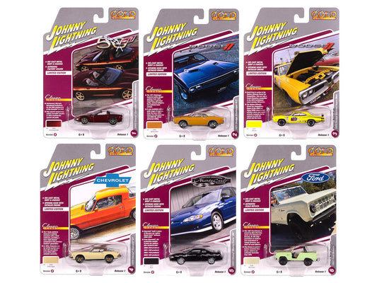 "Classic Gold Collection" 2025 Release 1 Set B of 6 Cars 1/64 Diecast Model Cars by Johnny Lightning Johnny Lightning
