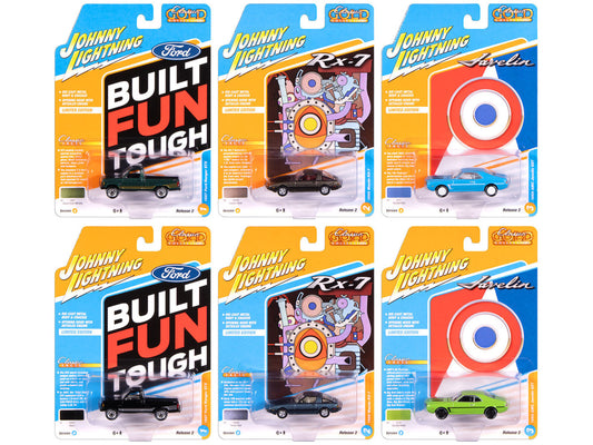 "Classic Gold Collection" 2025 Release 2 Set of 6 Cars 1/64 Diecast Model Cars by Johnny Lightning-0