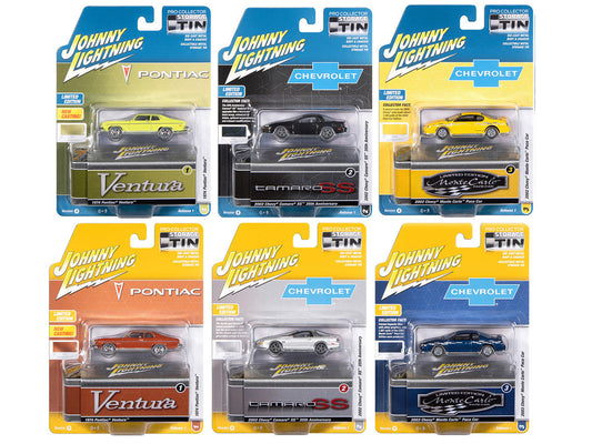 Johnny Lightning Collector's Tin 2026 Set of 6 Cars Release 1 Limited Edition 1/64 Diecast Model Cars by Johnny Lightning Johnny Lightning
